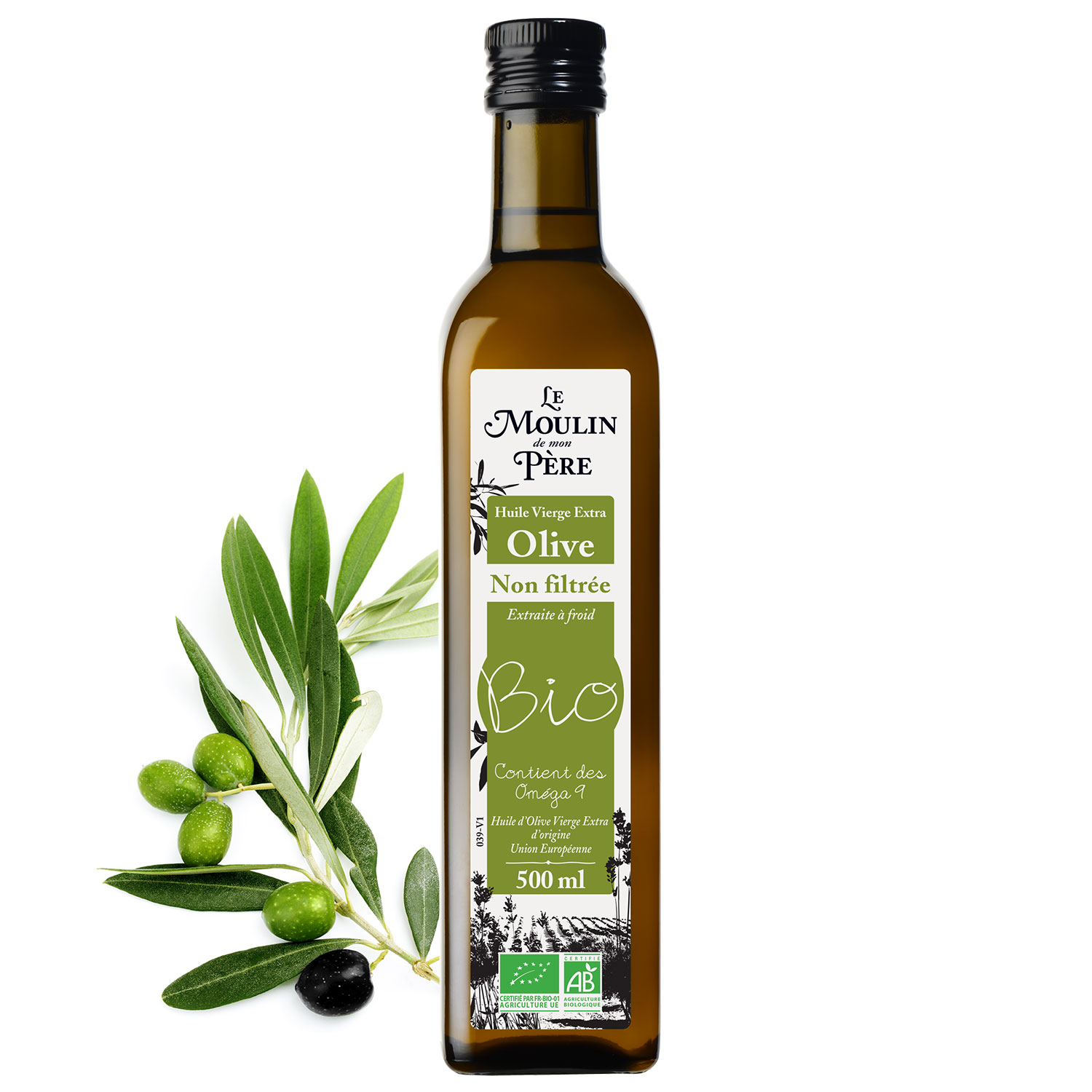 Huile d'Olive Vierge Extra non filtrée Biologique - Le Moulin de mon Père
